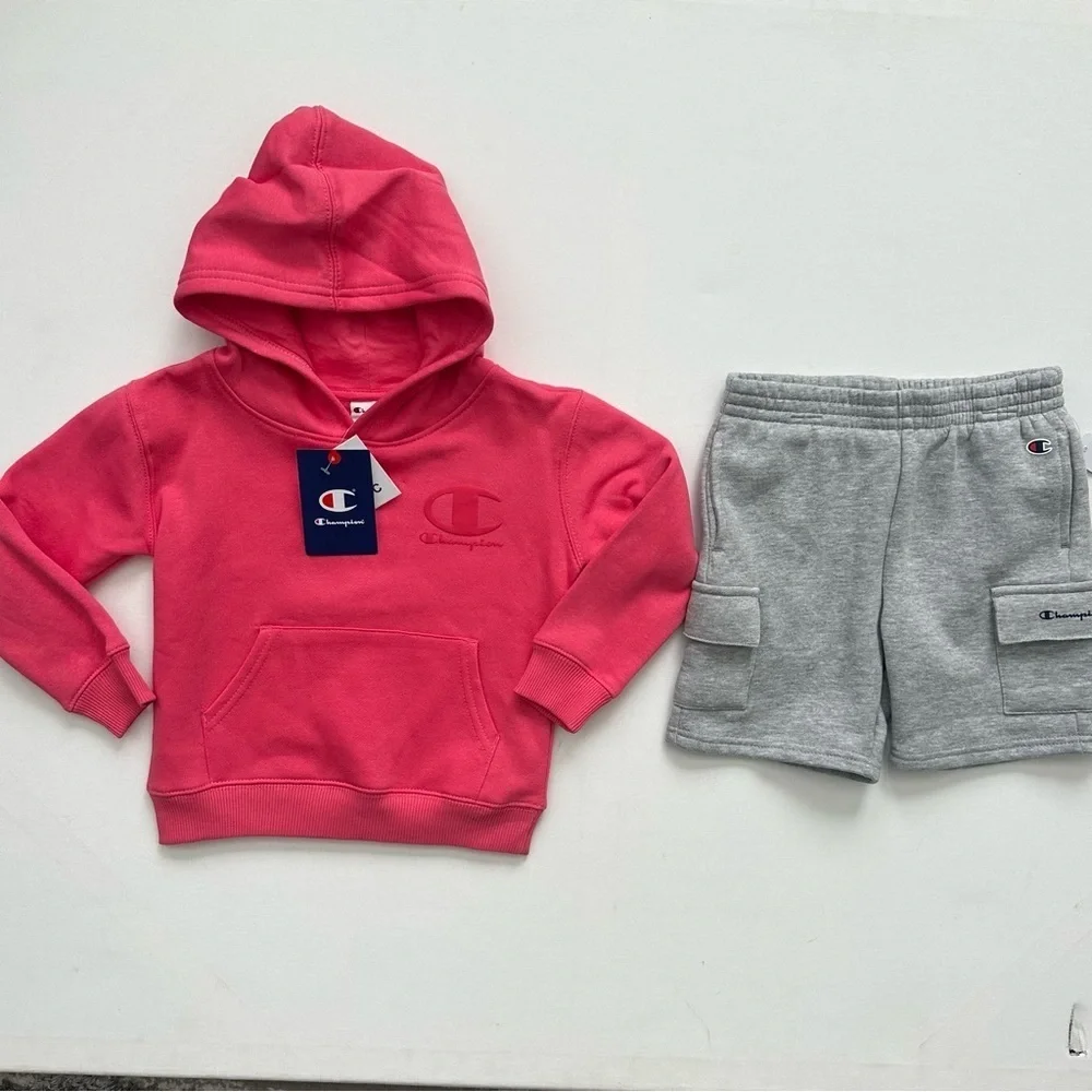 Champion Boys' 2-Piece Hoodie Shorts Set Outfit Size 4T
